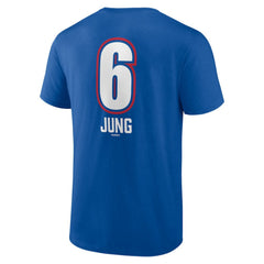 Josh Jung Texas Rangers Fastball Player Name & Number T-Shirt - Royal T-shirts
