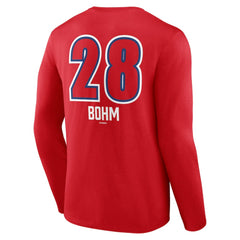 Alec Bohm Philadelphia Phillies Fastball Player Name & Number Long Sleeve T-Shirt - Red T-shirts