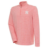 New York Yankees Antigua Bright Quarter-Zip Pullover Top - Coral Pullover