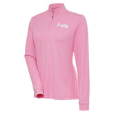 Atlanta Braves Antigua Women's Mentor Quarter-Zip Pullover Top - Pink Pullover