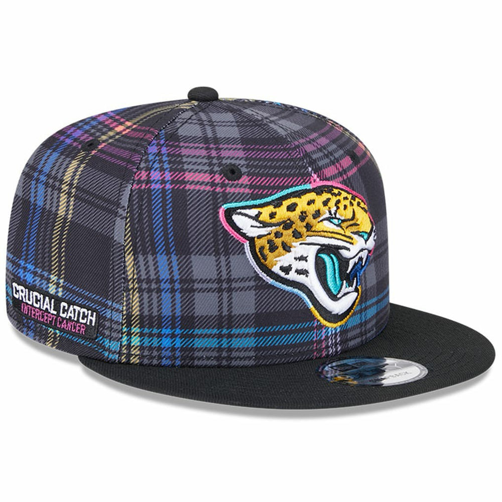 Jacksonville Jaguars New Era 2024 NFL Crucial Catch Plaid 9FIFTY Snapback Hat - Black Hats