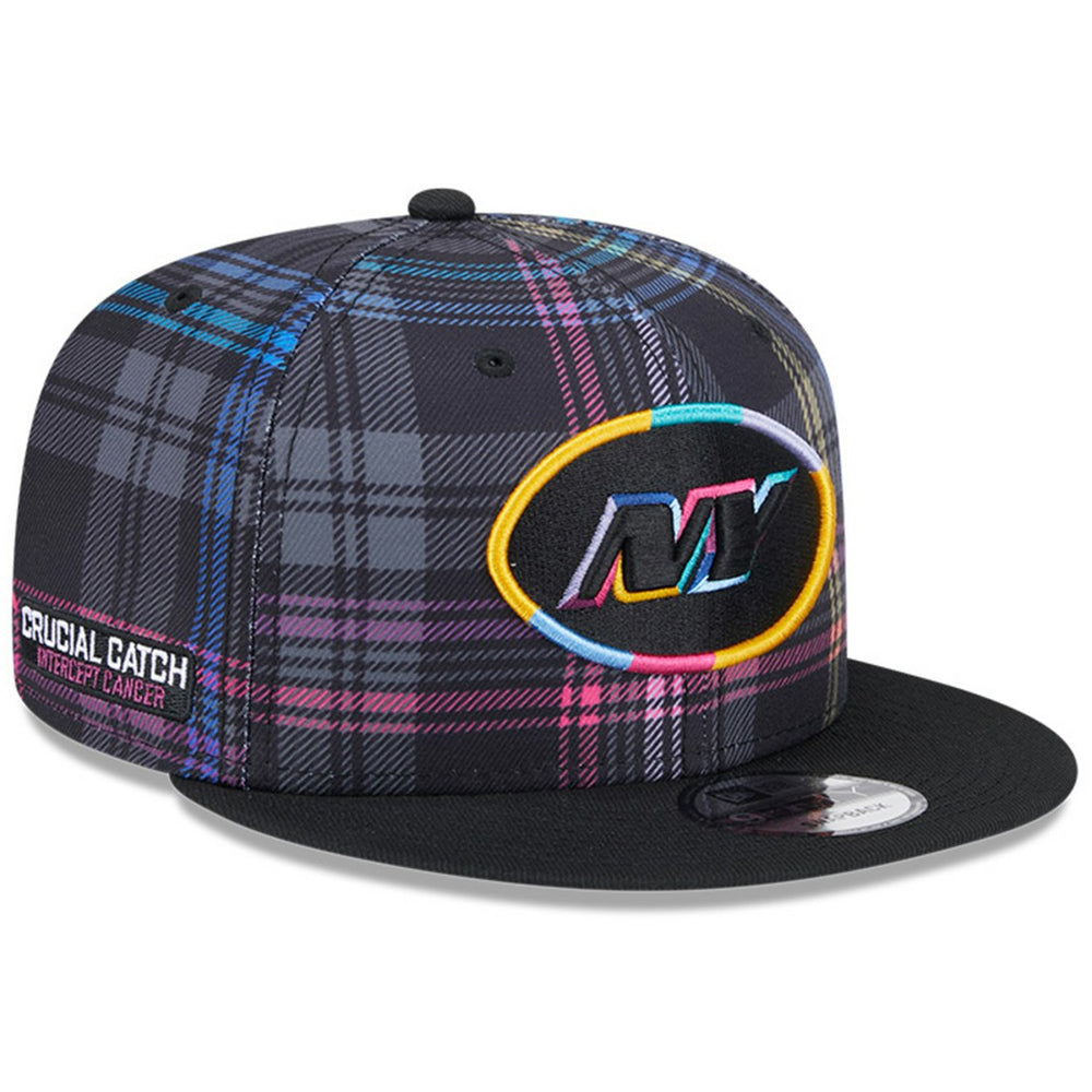 New York Jets New Era 2024 NFL Crucial Catch Plaid 9FIFTY Snapback Hat - Black Hats