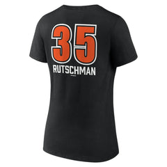 Adley Rutschman Baltimore Orioles Women's Fastball Player Name & Number V-Neck T-Shirt - Black T-shirts