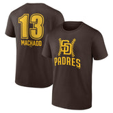 Manny Machado San Diego Padres Fastball Player Name & Number T-Shirt - Brown T-shirts