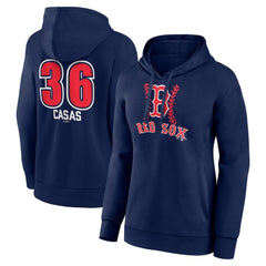 Triston Casas Boston Red Sox Women's Fastball Player Name & Number Pullover Hoodie - Navy Hoodies