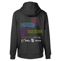 San Diego Padres Levelwear Podium Vintage Pullover Hoodie - Black Hoodies