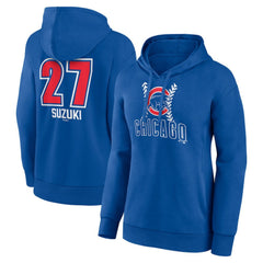 Seiya Suzuki Chicago Cubs Women's Fastball Player Name & Number Pullover Hoodie - Royal Hoodies