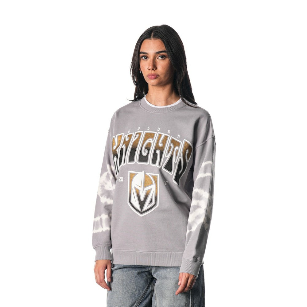 Vegas Golden Knights The Wild Collective Unisex Tie-Dye Double Collar Pullover Sweatshirt - Gray | US 201271292
