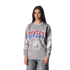 New York Rangers The Wild Collective Unisex Tie-Dye Double Collar Pullover Sweatshirt - Gray | US 201271296
