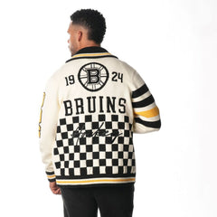 Boston Bruins The Wild Collective Unisex Jacquard Full-Zip Sweater - Cream | US 201271306