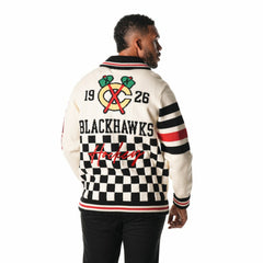 Chicago Blackhawks The Wild Collective Unisex Jacquard Full-Zip Sweater - Cream | US 201271308
