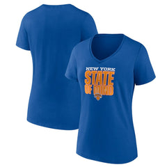 New York Knicks Pick & Roll Coverage V-Neck T-Shirt Blue - New Era