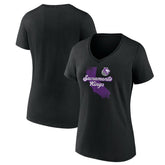 Sacramento Kings Pick & Roll Coverage V-Neck T-Shirt Black