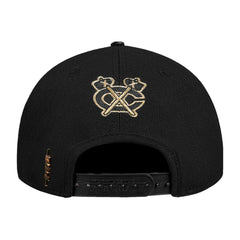 Chicago Blackhawks Pro Standard Metallic Logo Pinch Front Adjustable Hat - Black | US 201274353