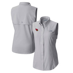 Arizona Cardinals Women's PFG Tamiami Omni-Shade Sleeveless Button-Up Shirt - Gray