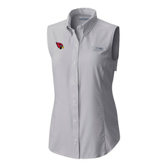 Arizona Cardinals Women's PFG Tamiami Omni-Shade Sleeveless Button-Up Shirt - Gray