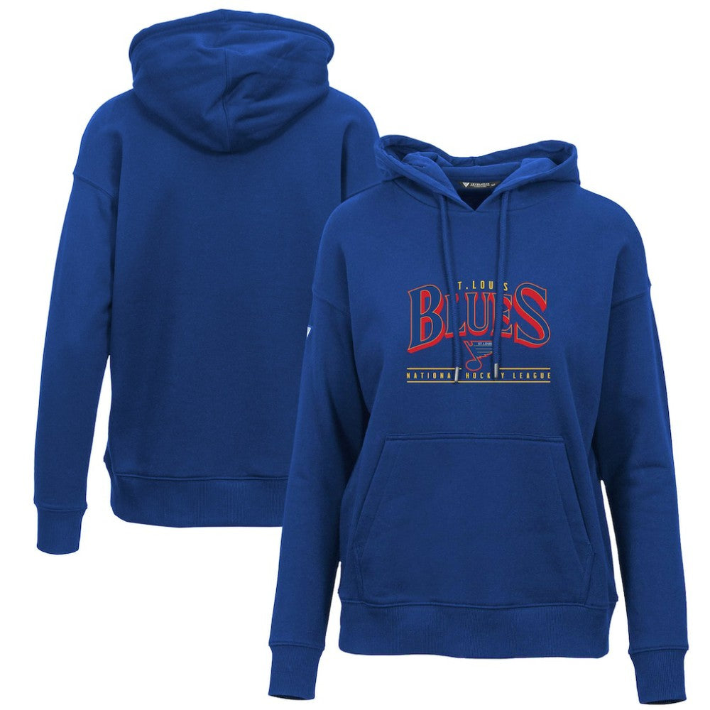 St. Louis Blues Levelwear Women's Retro Adorn Spellout Pullover Hoodie - Blue | US 201275448