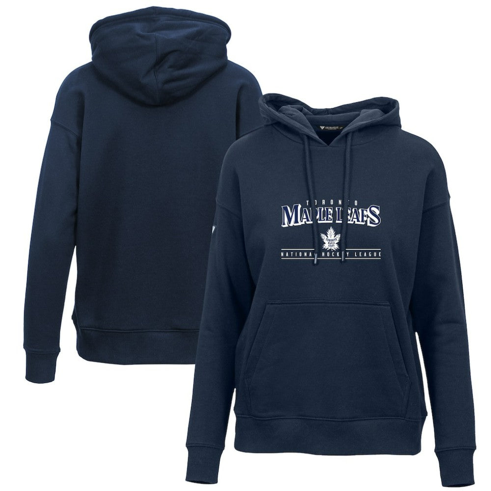 Toronto Maple Leafs Levelwear Women's Retro Adorn Spellout Pullover Hoodie - Navy | US 201275449