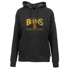 Boston Bruins Levelwear Women's Retro Adorn Spellout Pullover Hoodie - Black | US 201275456