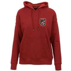 New Jersey Devils Levelwear Women's Retro Adorn Pullover Hoodie - Red | US 201275468
