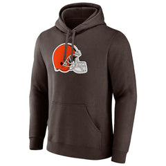 Cleveland Browns Primary Logo Pullover Hoodie - Brown Hoodies