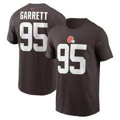Myles Garrett Cleveland Browns Player Name & Number T-Shirt - Brown T-shirts