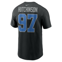 Aidan Hutchinson Detroit Lions Player Name & Number T-Shirt - Black T-shirts
