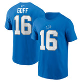 Jared Goff Detroit Lions Name & Number T-Shirt - Blue T-shirts