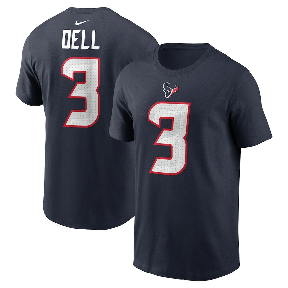 Tank Dell Houston Texans Player Name & Number T-Shirt - Navy T-shirts