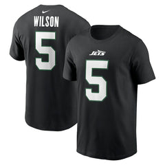 Garrett Wilson New York Jets Name & Number T-Shirt - Black T-shirts