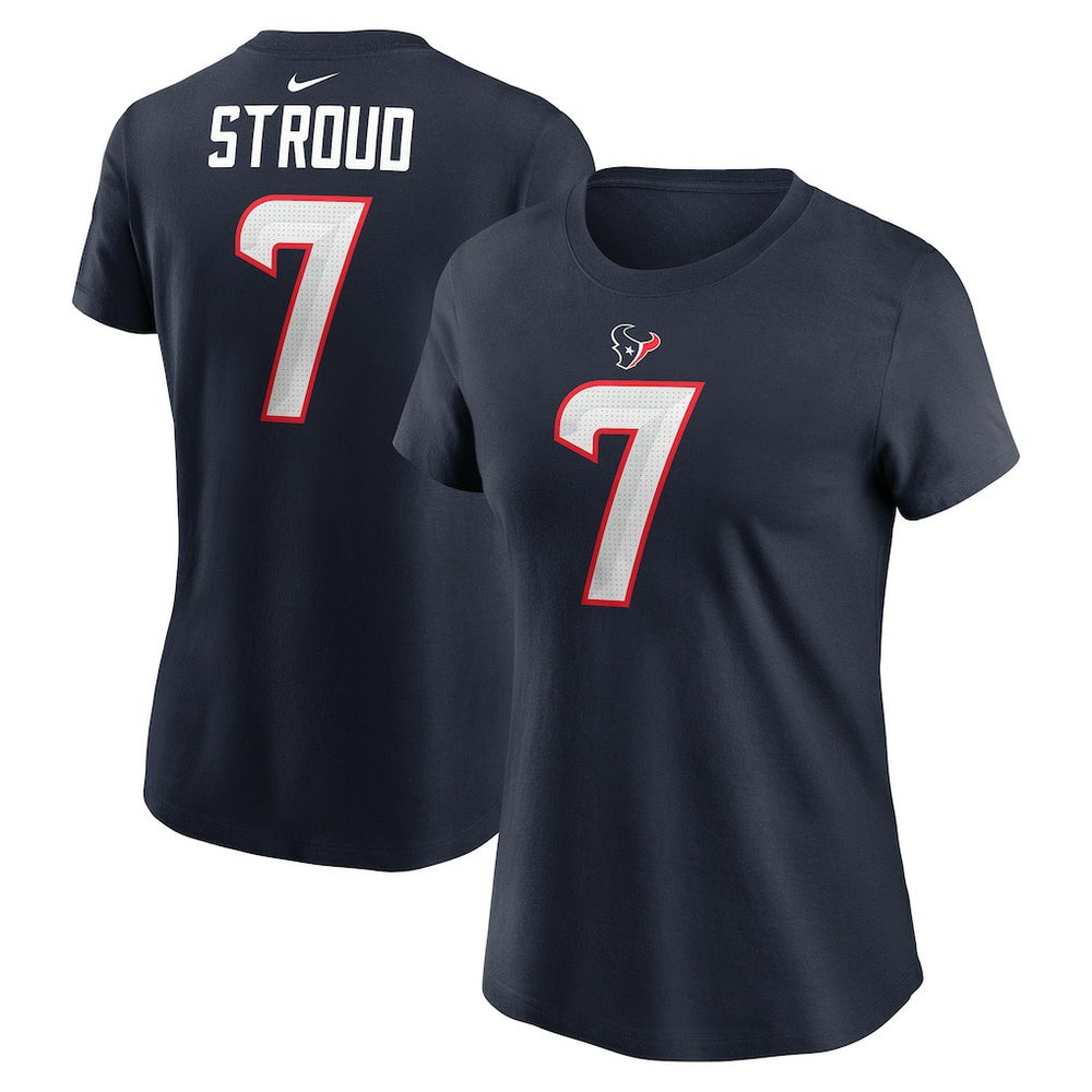 C.J. Stroud Houston Texans Women's Player Name & Number T-Shirt - Navy T-shirts