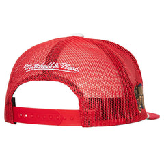 Chicago Bulls Roper Meshback Trucker Snapback Hat Red - Mitchell & Ness