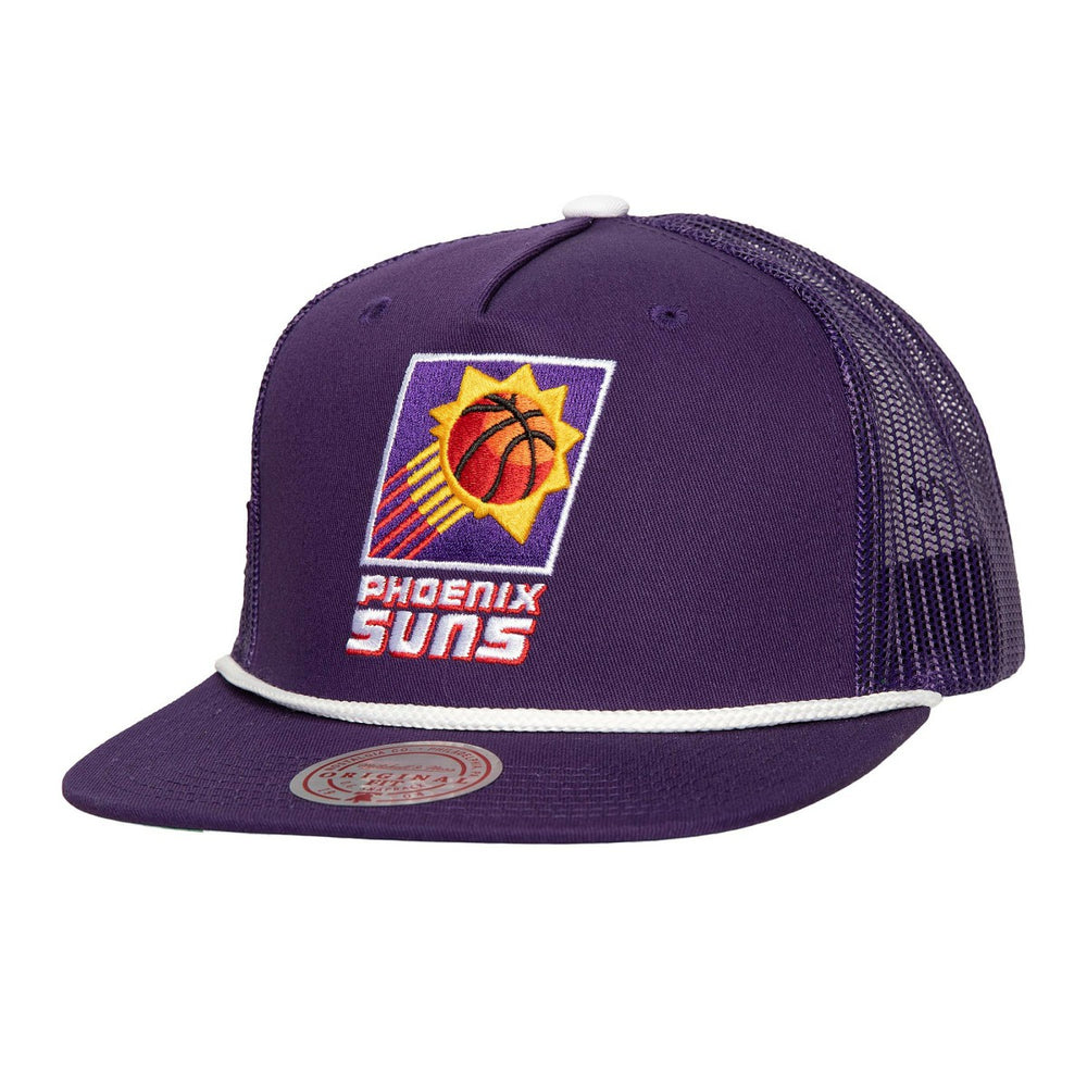 Phoenix Suns Roper Meshback Trucker Snapback Hat Purple - Mitchell & Ness