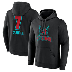 Corbin Carroll Arizona Diamondbacks Name & Number Fastball Pullover Hoodie - Black Hoodies