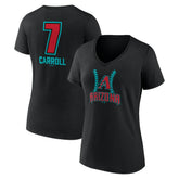 Corbin Carroll Arizona Diamondbacks Women's Name & Number Fastball V-Neck T-Shirt - Black T-shirts