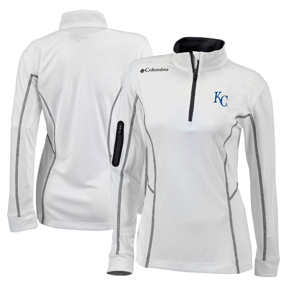 Kansas City Royals Columbia Women's Omni-Wick Shotgun Quarter-Zip Pullover Top - White Pullover