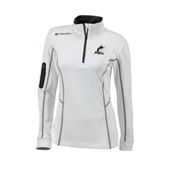 Miami Marlins Columbia Women's Omni-Wick Shotgun Quarter-Zip Pullover Top - White Pullover