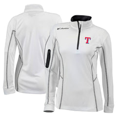 Texas Rangers Columbia Women's Omni-Wick Shotgun Quarter-Zip Pullover Top - White Pullover
