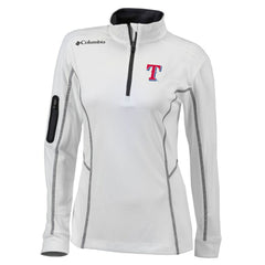 Texas Rangers Columbia Women's Omni-Wick Shotgun Quarter-Zip Pullover Top - White Pullover