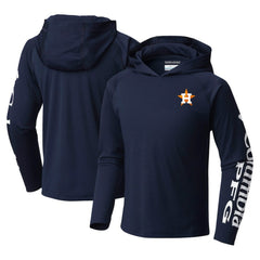 Houston Astros Columbia Youth Terminal Tackle Long Sleeve Hoodie T-Shirt - Navy Hoodies