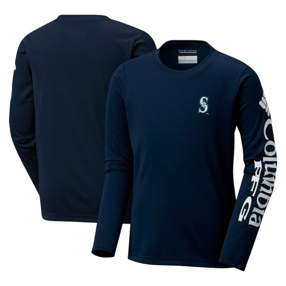 Seattle Mariners Columbia Youth Terminal Tackle Long Sleeve T-Shirt - Navy T-shirts