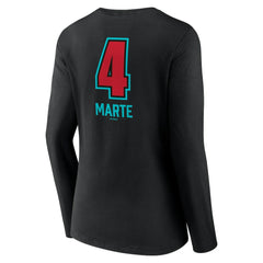 Ketel Marte Arizona Diamondbacks Women's Name & Number Fastball V-Neck Long Sleeve T-Shirt - Black T-shirts