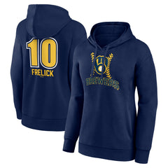 Sal Frelick Milwaukee Brewers Women's Name & Number Fastball Pullover Hoodie - Navy Hoodies