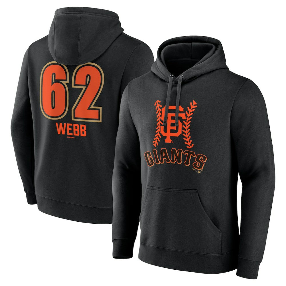 Logan Webb San Francisco Giants Name & Number Fastball Pullover Hoodie - Black Hoodies