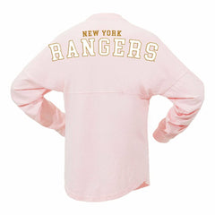 New York Rangers Fanatics Women's Spirit Jersey Long Sleeve T-Shirt - Pink | US 201279778