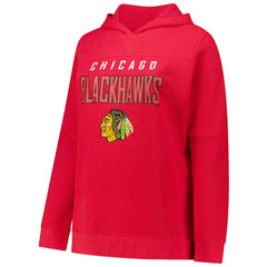Connor Bedard Chicago Blackhawks Profile Women's Plus Size Name & Number Thermal Pullover Hoodie - Red | US 201279781