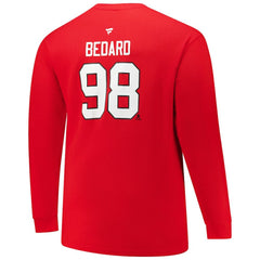 Connor Bedard Chicago Blackhawks Profile Big & Tall Name & Number Thermal Pullover Sweatshirt - Red | US 201279786