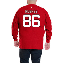 Jack Hughes New Jersey Devils Profile Big & Tall Name & Number Thermal Pullover Sweatshirt - Red | US 201279788