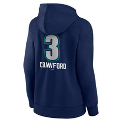J.P. Crawford Seattle Mariners Women's Name & Number Fastball Pullover Hoodie - Navy Hoodies