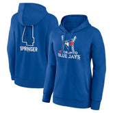 George Springer Toronto Blue Jays Women's Name & Number Fastball Pullover Hoodie - Royal Hoodies